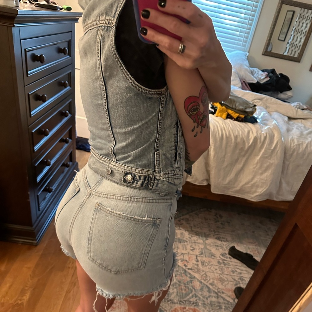 Blue distressed Jean Vest